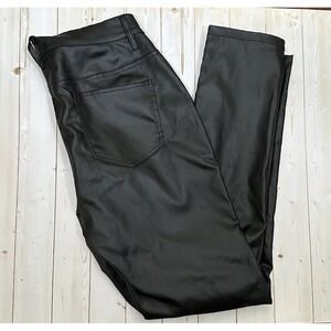 Venus Faux Leather Pleather Black Pants w/ Pockets Biker Core Fall Womens Size 6